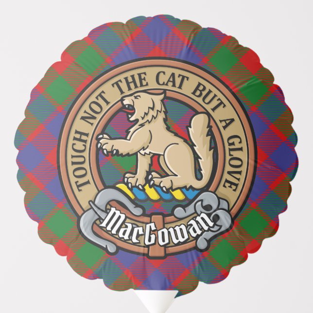 Clan MacGowan Crest over Tartan Balloon (Front)