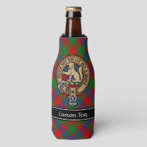 Clan MacGowan Crest over Tartan Bottle Cooler