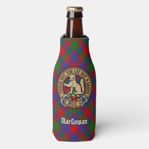 Clan MacGowan Crest over Tartan Bottle Cooler