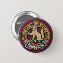 Clan MacGowan Crest over Tartan Button