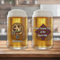 Clan MacGowan Crest over Tartan Can Glass