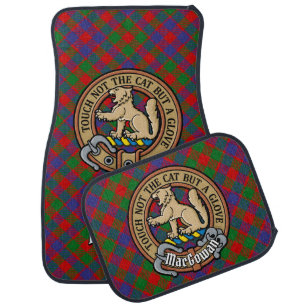 Clan MacGowan Crest over Tartan Car Floor Mat