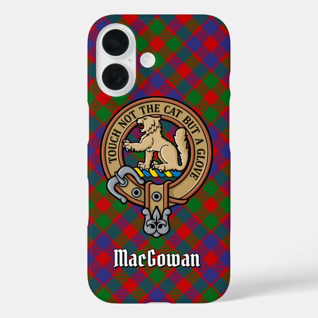 Clan MacGowan Crest over Tartan Case-Mate iPhone Case (Back)