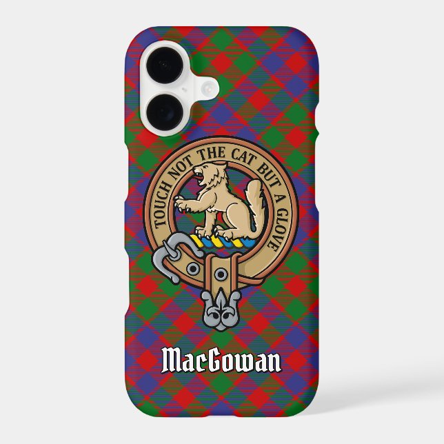 Clan MacGowan Crest over Tartan Case-Mate iPhone Case (Back)