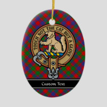 Clan MacGowan Crest over Tartan Ceramic Ornament