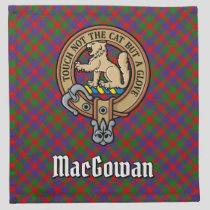 Clan MacGowan Crest over Tartan Cloth Napkin