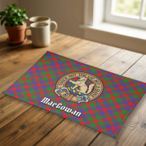 Clan MacGowan Crest over Tartan Cloth Placemat