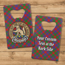 Clan MacGowan Crest over Tartan Credit Card Bottle Opener