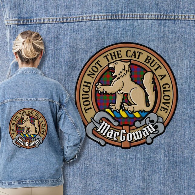 Clan MacGowan Crest over Tartan Denim Jacket (Creator Uploaded)