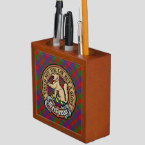 Clan MacGowan Crest over Tartan Desk Organizer