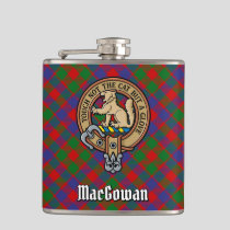 Clan MacGowan Crest over Tartan Flask