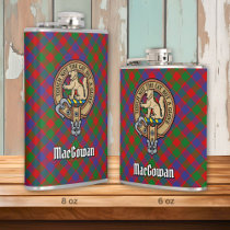 Clan MacGowan Crest over Tartan Flask