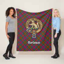 Clan MacGowan Crest over Tartan Fleece Blanket