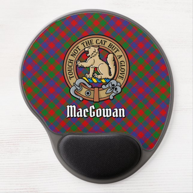 Clan MacGowan Crest over Tartan Gel Mouse Pad (Front)