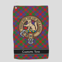 Clan MacGowan Crest over Tartan Golf Towel