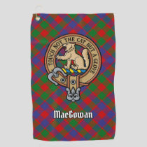 Clan MacGowan Crest over Tartan Golf Towel