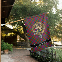 Clan MacGowan Crest over Tartan House Flag