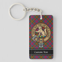 Clan MacGowan Crest over Tartan Keychain