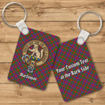 Clan MacGowan Crest over Tartan Keychain