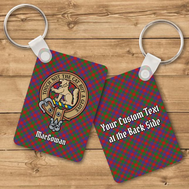 Clan MacGowan Crest over Tartan Keychain (Creator Uploaded)