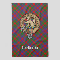 Clan MacGowan Crest over Tartan Kitchen Towel