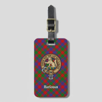 Clan MacGowan Crest over Tartan Luggage Tag
