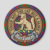 Clan MacGowan Crest over Tartan Magnet