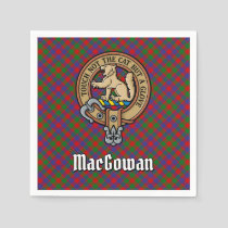 Clan MacGowan Crest over Tartan Napkins
