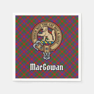 Clan MacGowan Crest over Tartan Napkins
