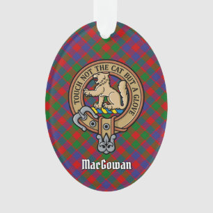 Clan MacGowan Crest over Tartan Ornament