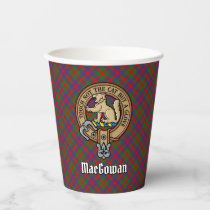 Clan MacGowan Crest over Tartan Paper Cups