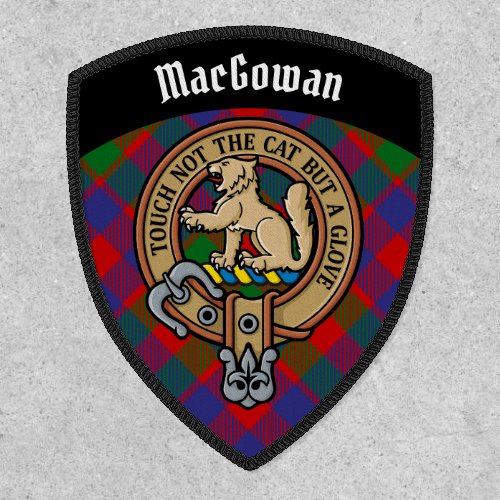 Clan MacGowan Crest over Tartan Patch
