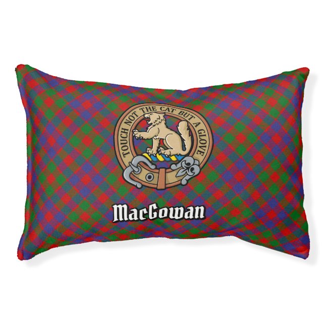 Clan MacGowan Crest over Tartan Pet Bed (Front)