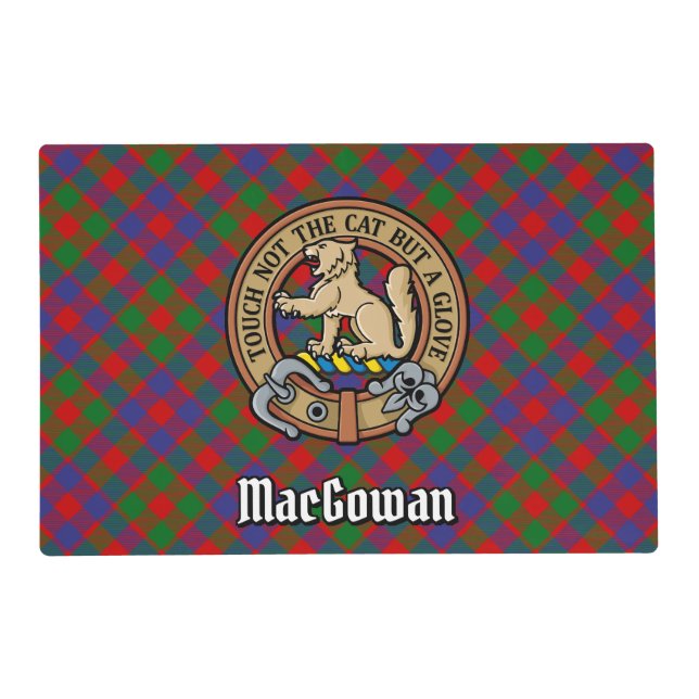 Clan MacGowan Crest over Tartan Placemat (Front)