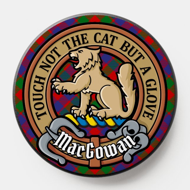 Clan MacGowan Crest over Tartan PopSocket (Popsocket)