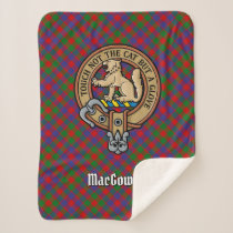 Clan MacGowan Crest over Tartan Sherpa Blanket