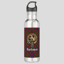 Clan MacGowan Crest over Tartan Stainless Steel Water Bottle