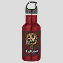 Clan MacGowan Crest over Tartan Stainless Steel Water Bottle