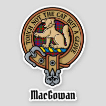 Clan MacGowan Crest over Tartan Sticker