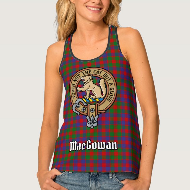 Clan MacGowan Crest over Tartan Tank Top (Front)