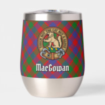 Clan MacGowan Crest over Tartan Thermal Wine Tumbler