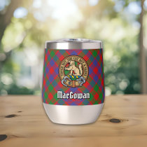Clan MacGowan Crest over Tartan Thermal Wine Tumbler