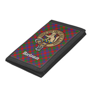 Clan MacGowan Crest over Tartan Tri-fold Wallet