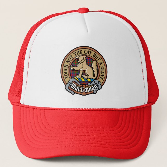Clan MacGowan Crest over Tartan Trucker Hat (Front)