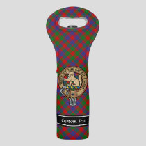 Clan MacGowan Crest over Tartan Wine Bag