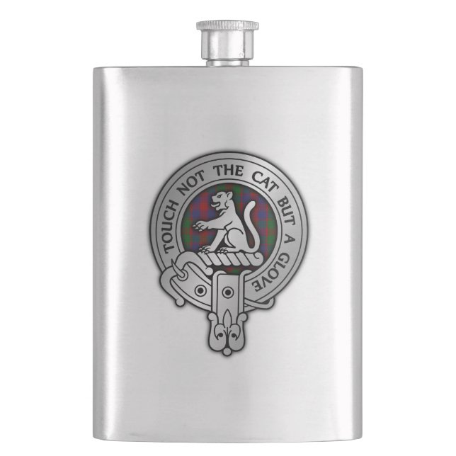 Clan MacGowan Crest & Tartan Flask (Front)
