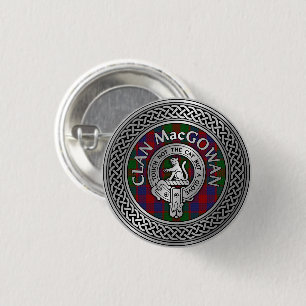Clan MacGowan Crest & Tartan Knot Button