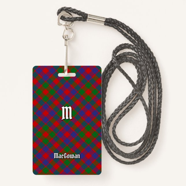 Clan MacGowan Tartan Badge (Front with Lanyard)