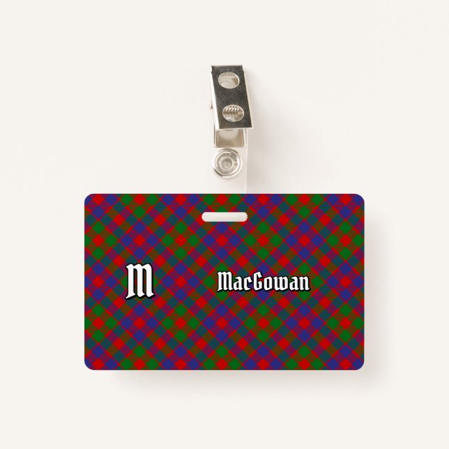 Clan MacGowan Tartan Badge (Front with Clip)