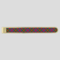 Clan MacGowan Tartan Gold Finish Tie Bar